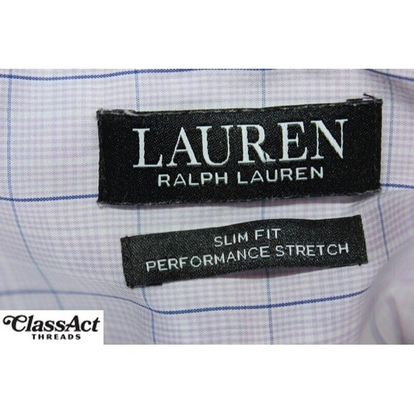 Lauren Ralph Lauren Purple Slim Fit Performance Stretch 17.5 XL Black Label - Picture 9 of 9